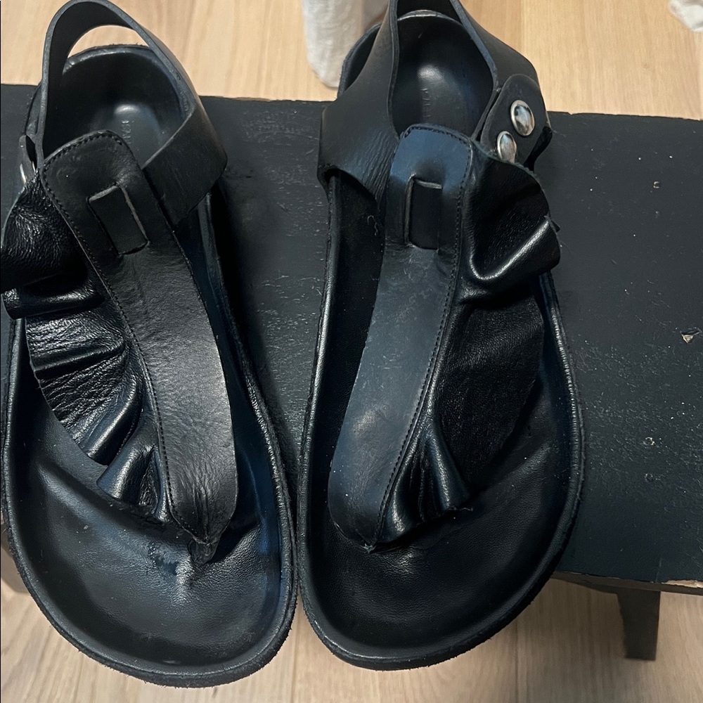 Isabel Marant Black Leather Platform Sandals - Picture 7 of 7